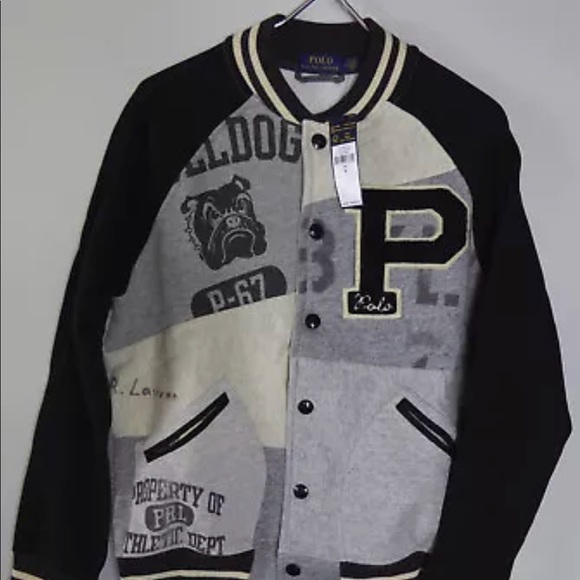 polo patchwork baseball jacket
